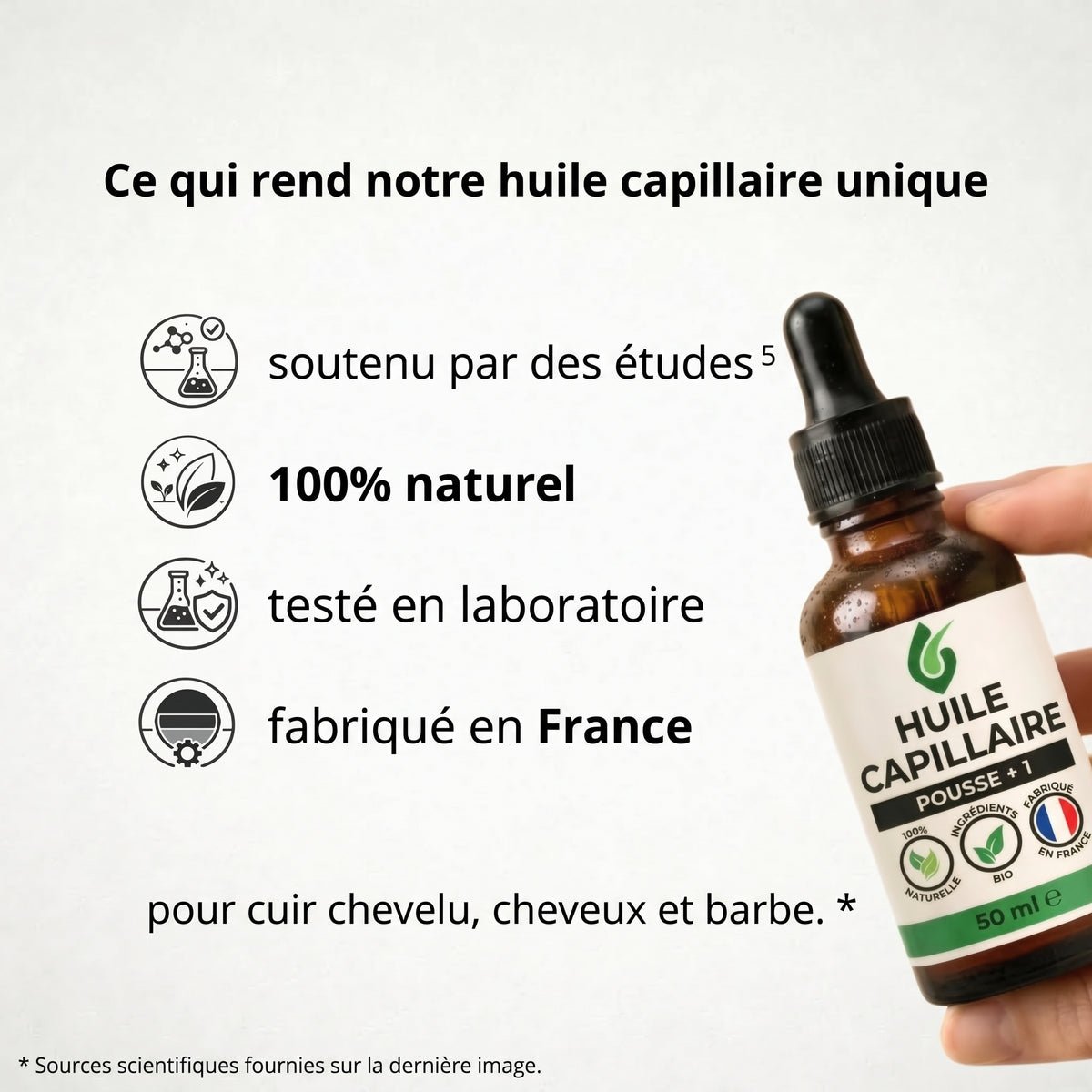 Huile capillaire bio premium Croissance+