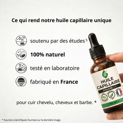 Huile capillaire bio premium Croissance+