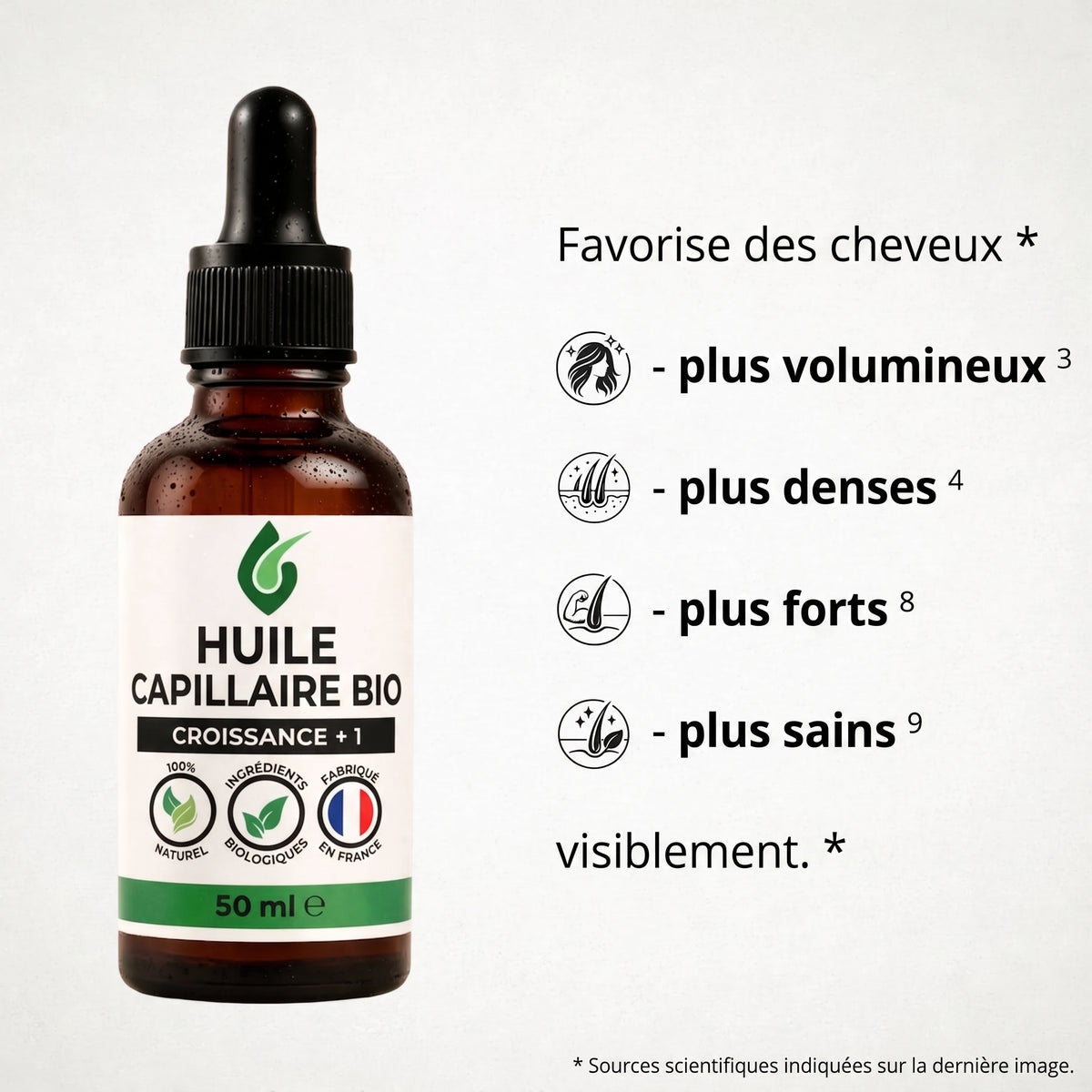Huile capillaire bio premium Croissance+