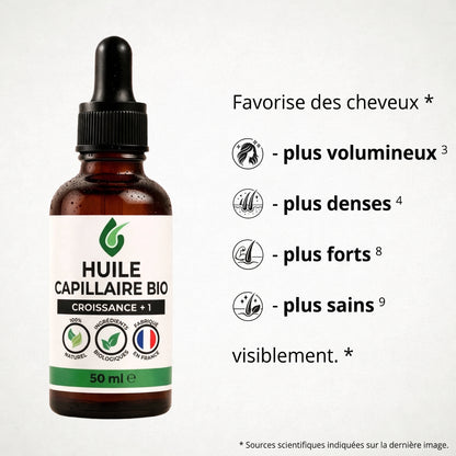 Huile capillaire bio premium Croissance+